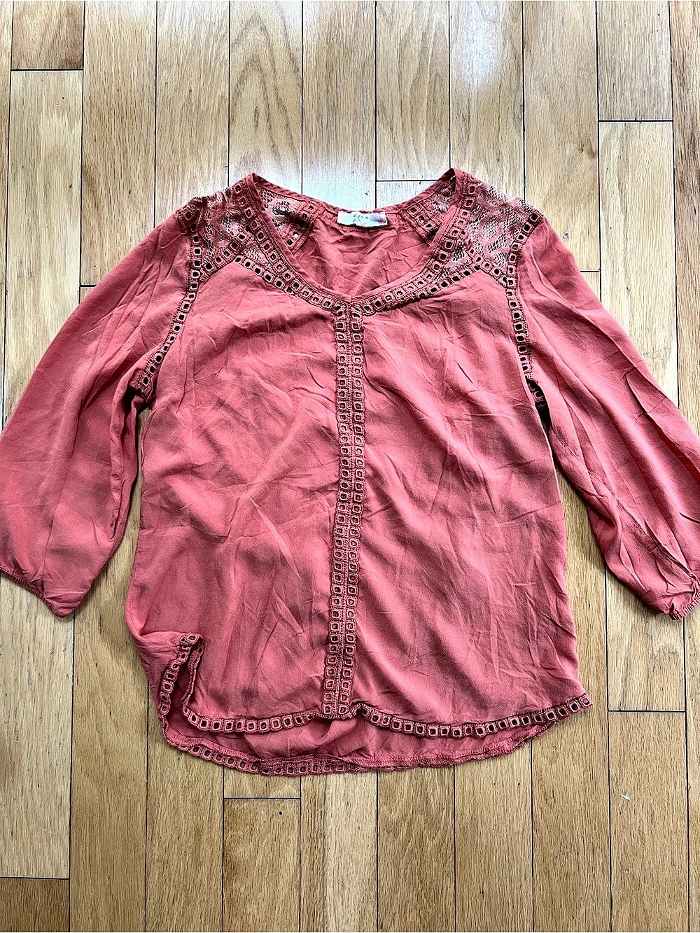 EZraEmbroidered Blouse in orange